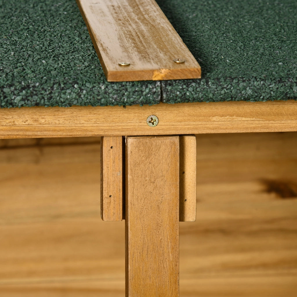 EasyComfort Casetta da Giardino in Legno a 2 Ante con Sgabello Alto a 2 Ripiani e Tetto Idrorepellente, 140x75x157 cm