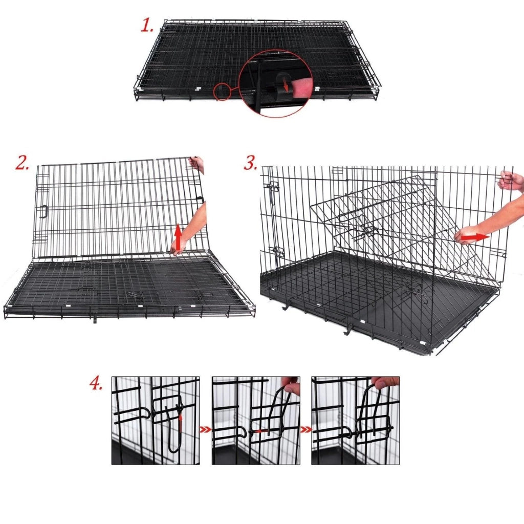 Trasportino per cani nero pieghevole e portatile taglia L (91 x 58 x 64 cm) 3712014