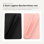Coprimessa per smartphone con protezione posteriore rigida - Osservatorio per gloss labiale - Materiale siliconico - 2 pezzi - Adatto a tutti i dispositivi mobili - Nero/Rosso - Coprimessa per smartphone