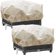 Vorpianto invernale per vasi fioriti, protezione invernale per piante da balcone, protezione invernale per piante in vaso, coperture per piante con cordino per la protezione dalle gelate, beige, 2 pezzi.