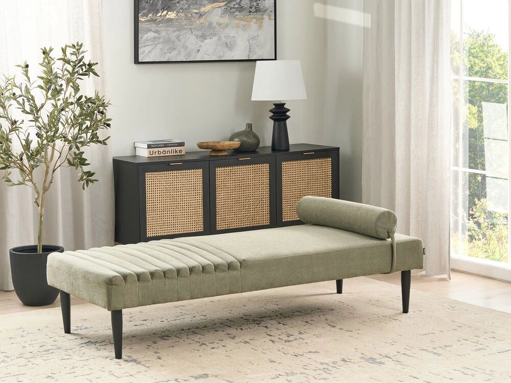 Chaise longue Verde Rivestimento in tessuto Gambe in metallo Moderno Minimalista