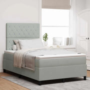 Letto a Sorgente LED Grigio chiaro 120 x 200 cm Tessuto