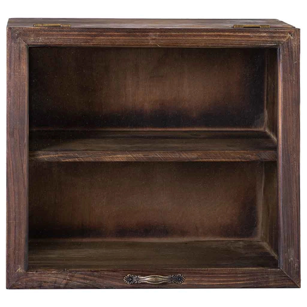 Vetrina in legno con anta a ribalta in vetro e 1 ripiano 40x25x35h cm