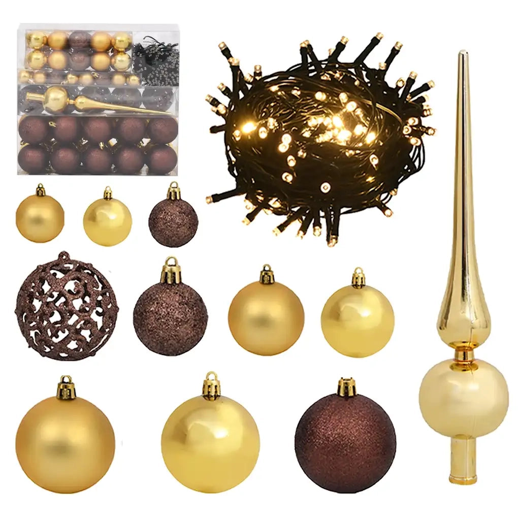 Albero Natale Incernierato con 300 LED e Palline 240 cm 3210140