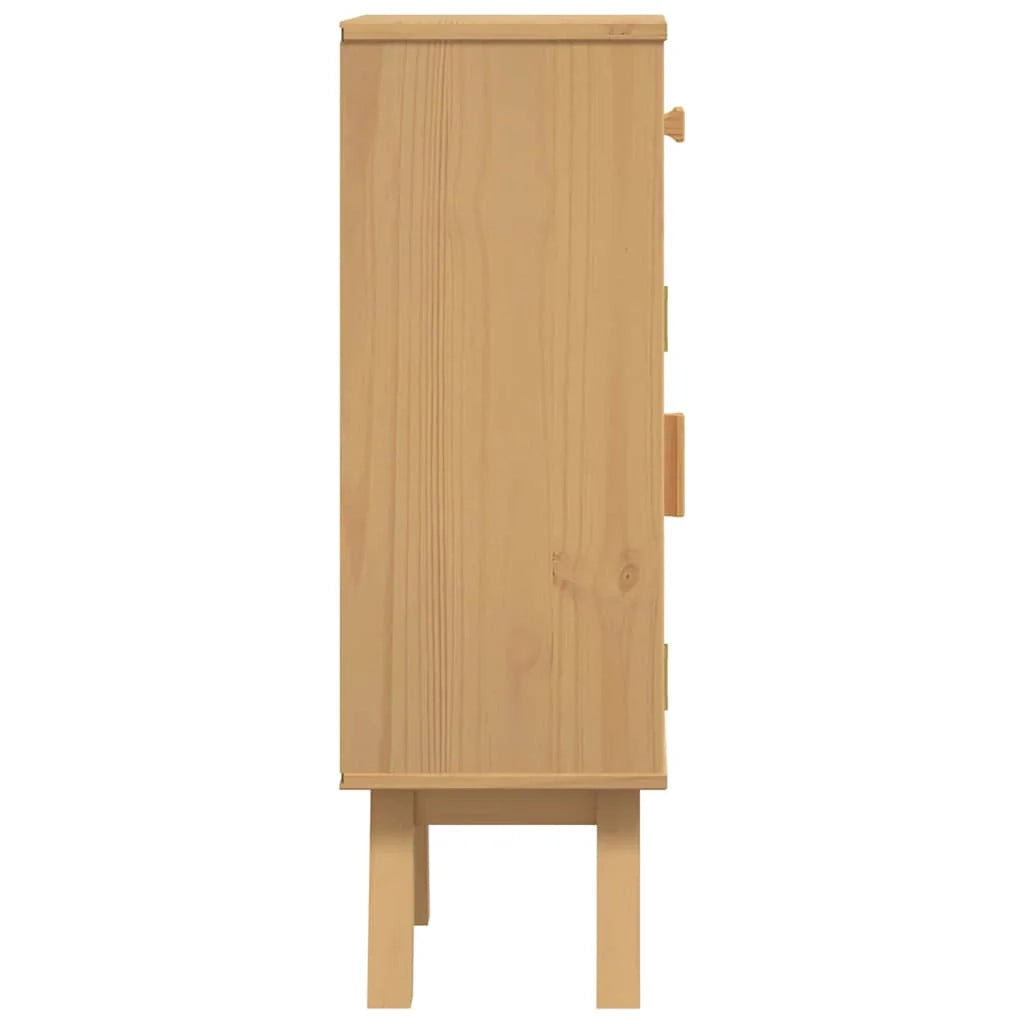 Mobiletto da bagno compatto con contenitore modulare 35 x 30 x 90 cm in legno di pino marrone 02_0058495