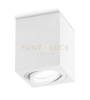 GFA331- FARETTO H. 9,6CM QUADRATO BIANCO ORIENTABILE IN ALLUMINIO 1 LUCE ATTACCO GU10