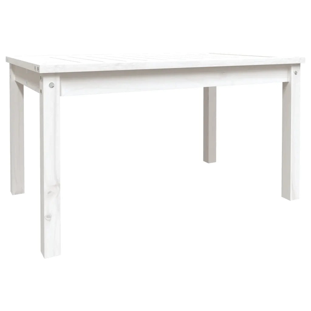 Tavolo da Giardino Bianco 82,5x50,5x45 cm Legno Massello Pino