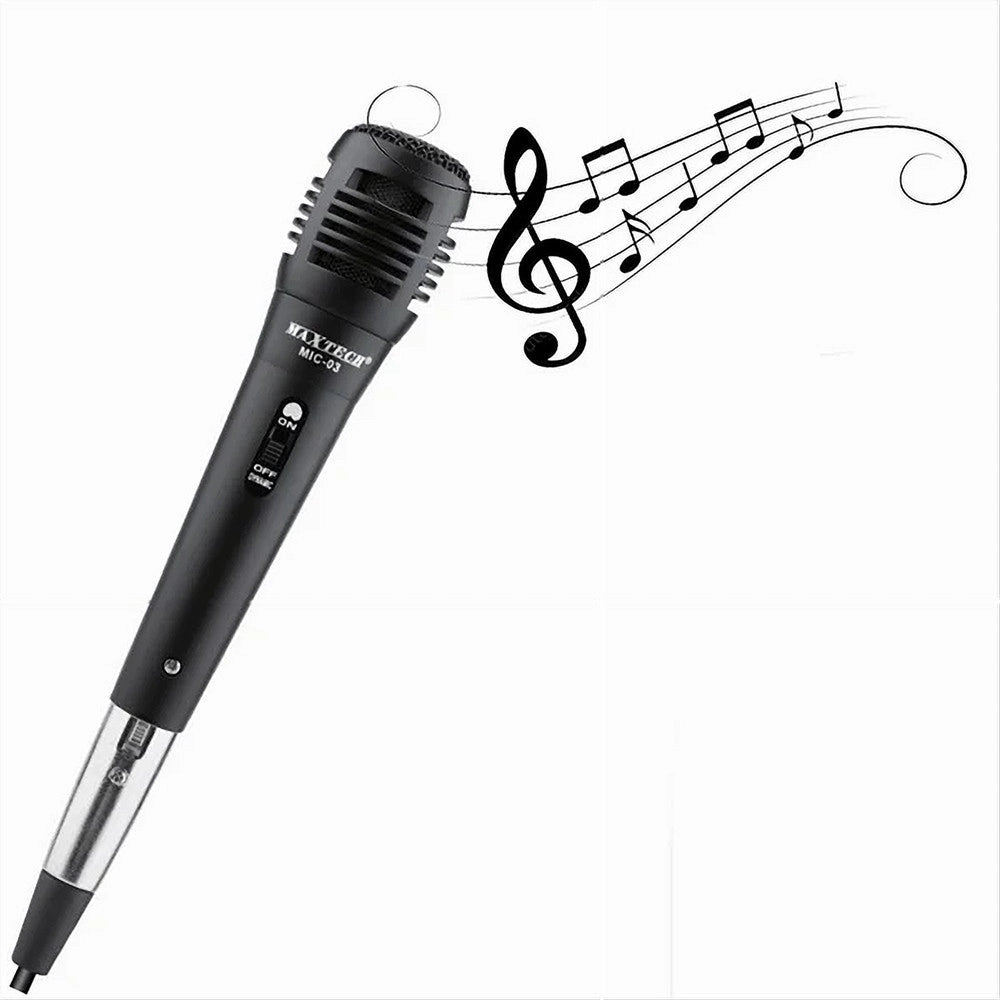 Trade Shop - Microfono Con Cavo Jack 6.5mm 2mt Amplificatore Per Karaoke Eventi Fm-570 Mic-12 -