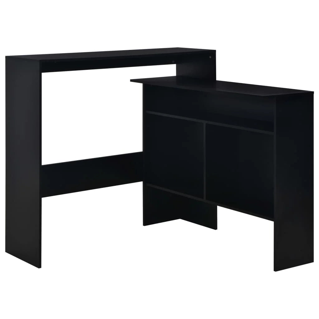 Tavolo alto da bar/bistrot con 2 piani neri 130 cm 0902039