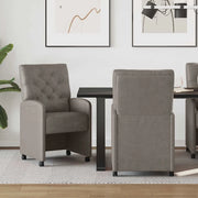 Sedie da Pranzo con Ruote 2 pcs Grigio 58 x 67 x 97 cm 42017859