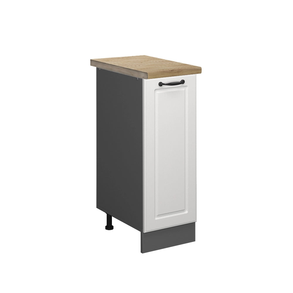Armadio cucina dispensa alto R-Line Bianco rustico/Antracite 30 cm, PL Rovere Vicco