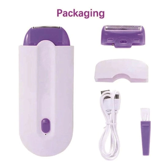Epilatore elettrico per donne, epilatore per gambe e ascelle, dispositivo a controllo sensorio automatico avvio/fermo, trimmer per uomini