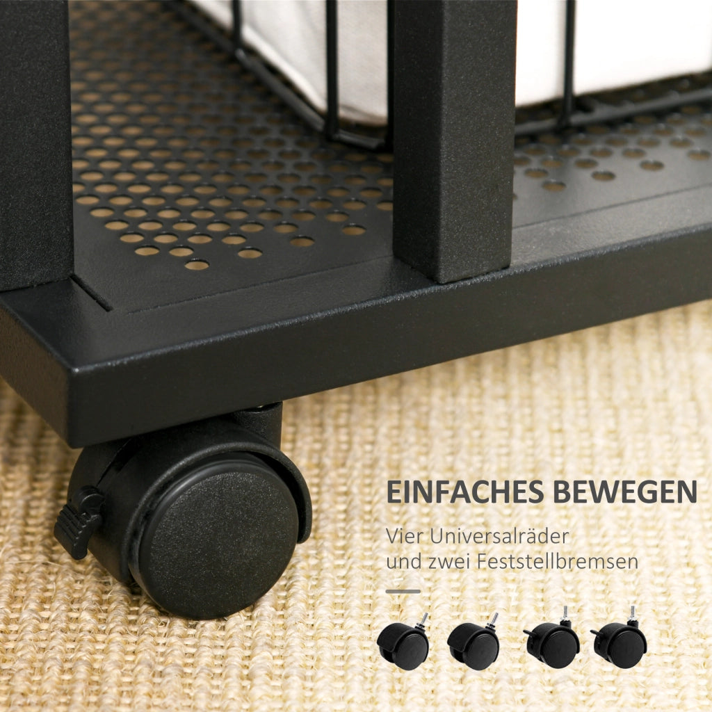 Tavolino con rotelle ¨C zephmum ¨C nero legno noce 51x36x65 cm