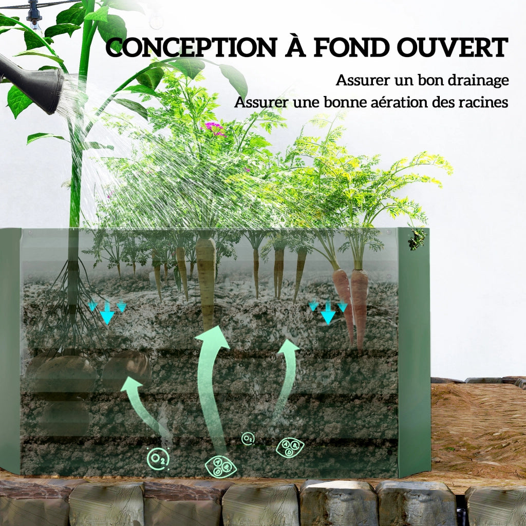 Letto da Giardino in Acciaio Galvanizzato ¨C Zephmum ¨C Verde Chiaro 180x90x57.5 cm