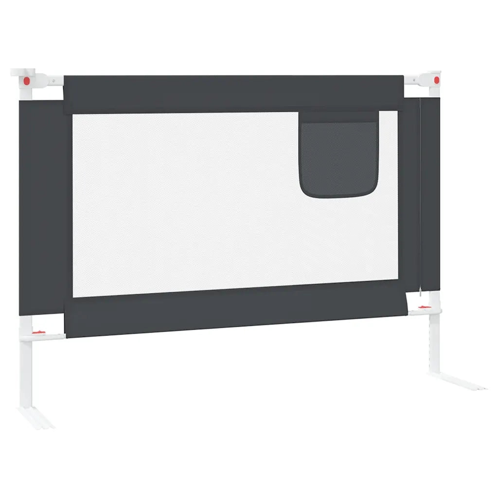 Sponda Letto Sicurezza Bambini Grigio Scuro 90x25 cm Tessuto 10225