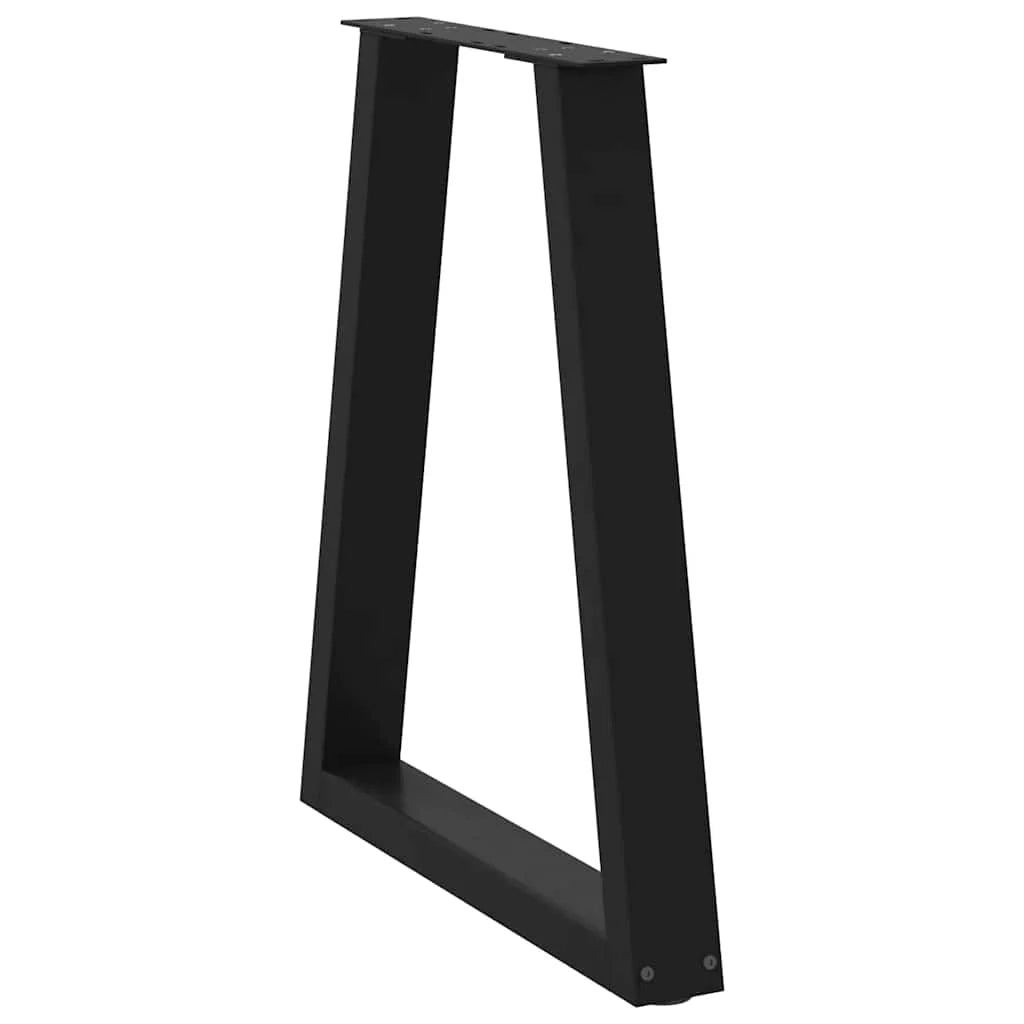 Set di 2 gambe per tavolo da pranzo a forma di V 50 x 73 cm con regolazione dell'altezza design moderno acciaio nero 02_0056855