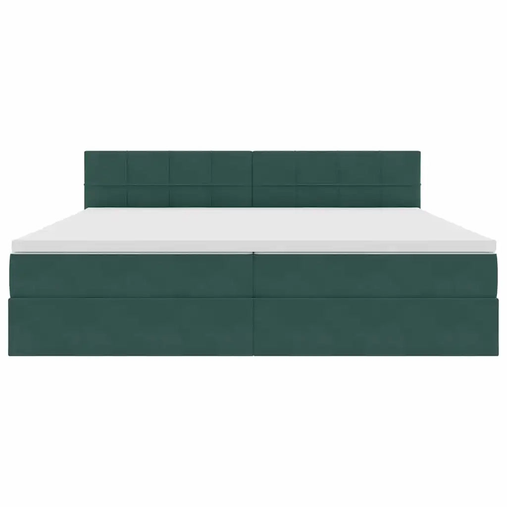 Letto con Contenitore Verde Scuro 200 x 200 cm Velluto