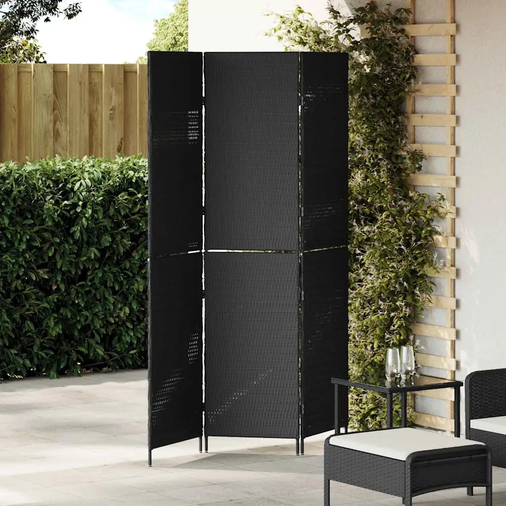 Divider per stanze | Paravento | Divisorio Ambienti Nero 146 x 180 cm polyrattan
