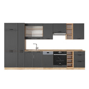 Cucina componibile Fame-Line Grigio scuro/Rovere dorato 355 cm, PL Rovere Vicco