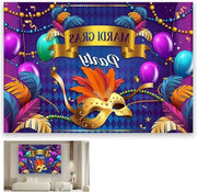 Fondo di Mardi Gras 100 * 150cm - Fondo per Festa di Carnevale - Fondo per Box Fotografica