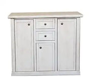 Credenza madia buffet mod modena in legno Shabby chic bianco anticato 3 ante 2 cassetti