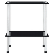 Scaffale a 2 Livelli Nero 40x40x47cm in Vetro Temperato 249508