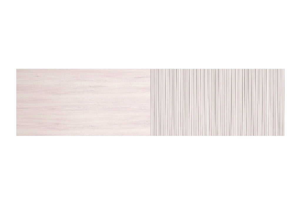 Testiera per letto Herdasa 140cm bianco stampa doghe bianche 67x225x3