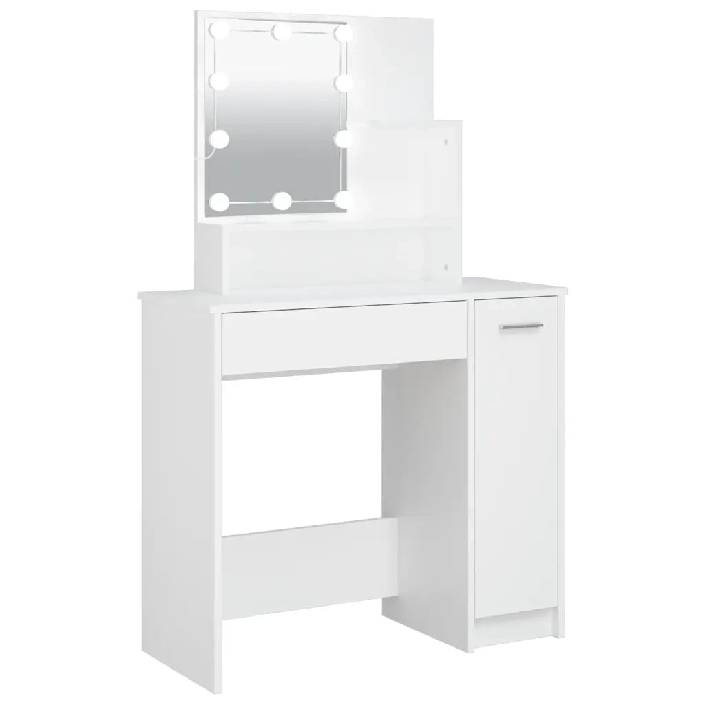 Toeletta | Tavolo da Trucco con LED Bianca 86,5x35x136 cm
