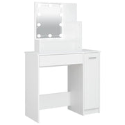 Toeletta | Tavolo da Trucco con LED Bianca 86,5x35x136 cm