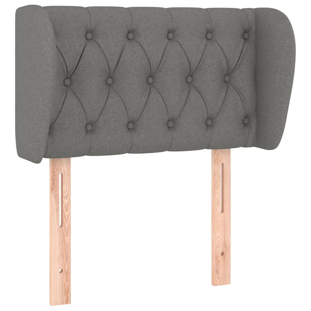 Testiera ad Orecchio-Testata con Orecchie Grigio Scuro 83x23x78/88 cm in Tessuto 358450