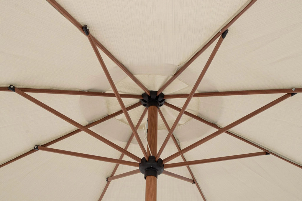 Ombrellone da Giardino con Snodo 8 Stecche Ø300x246h cm Telo in Poliestere Palinuro Naturale