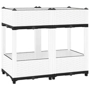 Fioriera rialzata per piante fiori terrazza giardino 80 x 40 x 71 cm polipropilene grigio 02_0039242