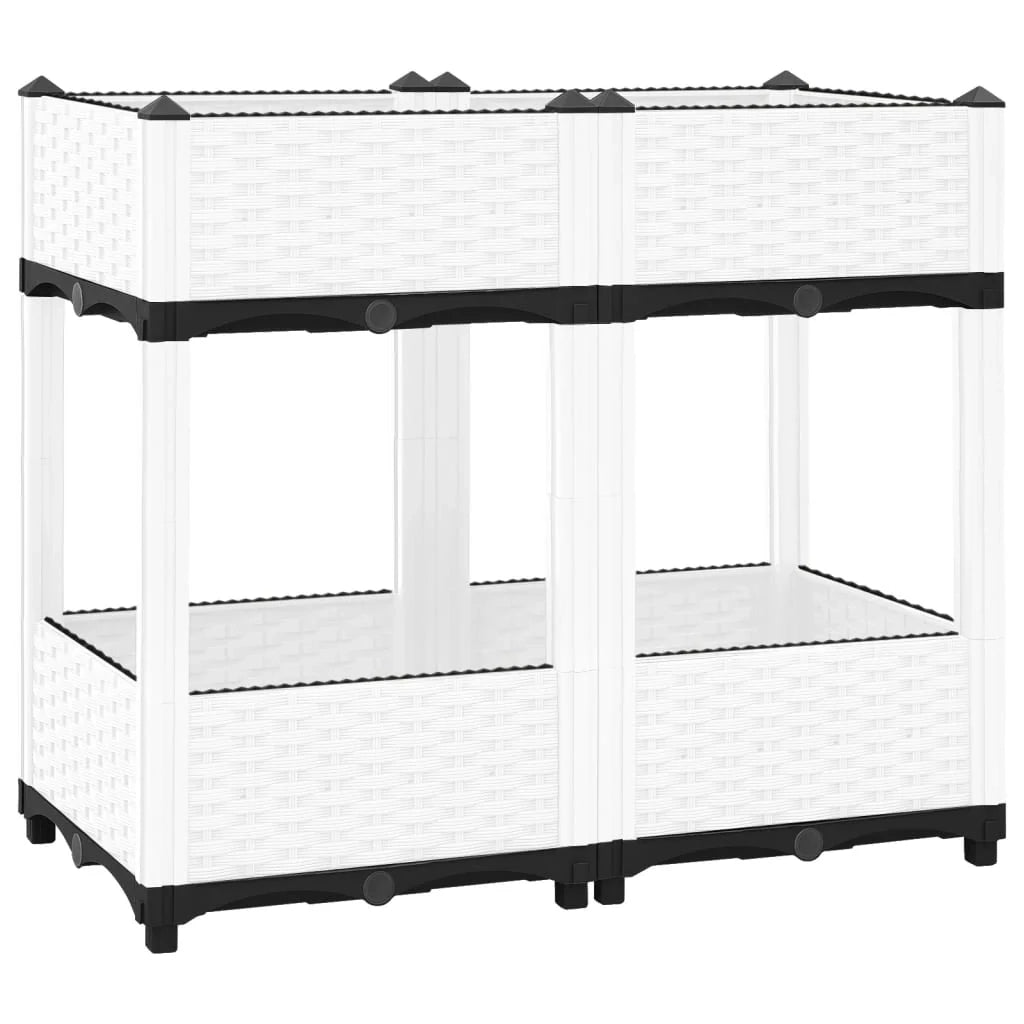 Fioriera rialzata per piante fiori terrazza giardino 80 x 40 x 71 cm polipropilene grigio 02_0039242