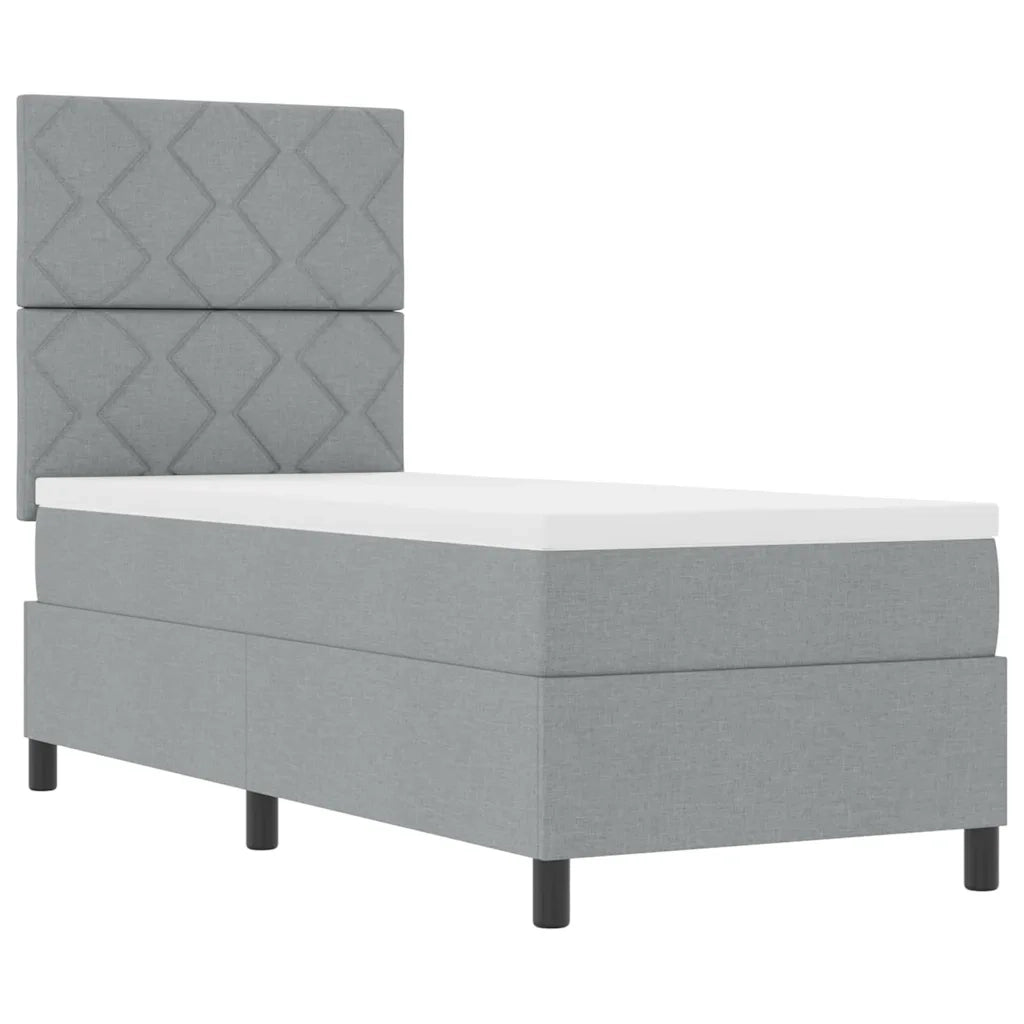 Letto a molle con materasso Grigio chiaro 80 x 200 cm Tessuto 3339420