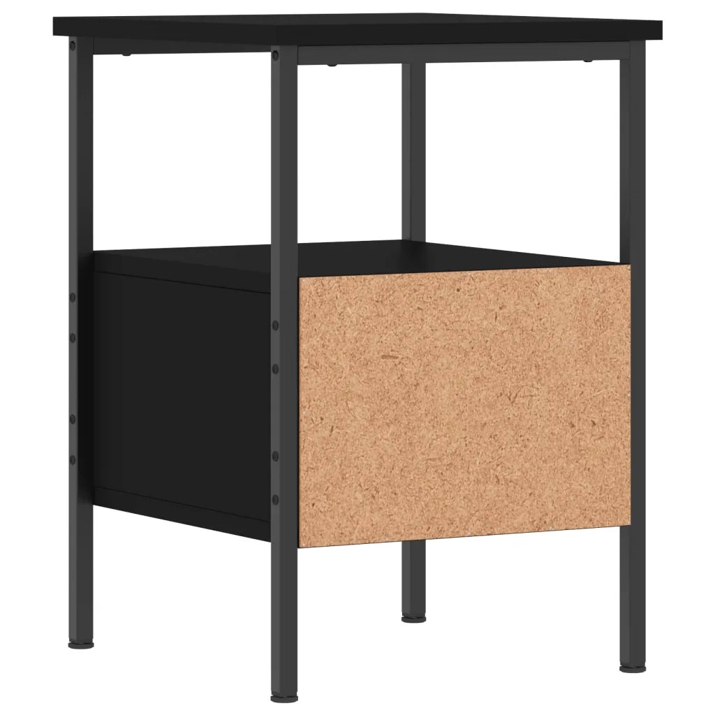 Comodino | Armadio da Notte | Mobiletto da notte Nero 34x36x50 cm in Legno Multistrato