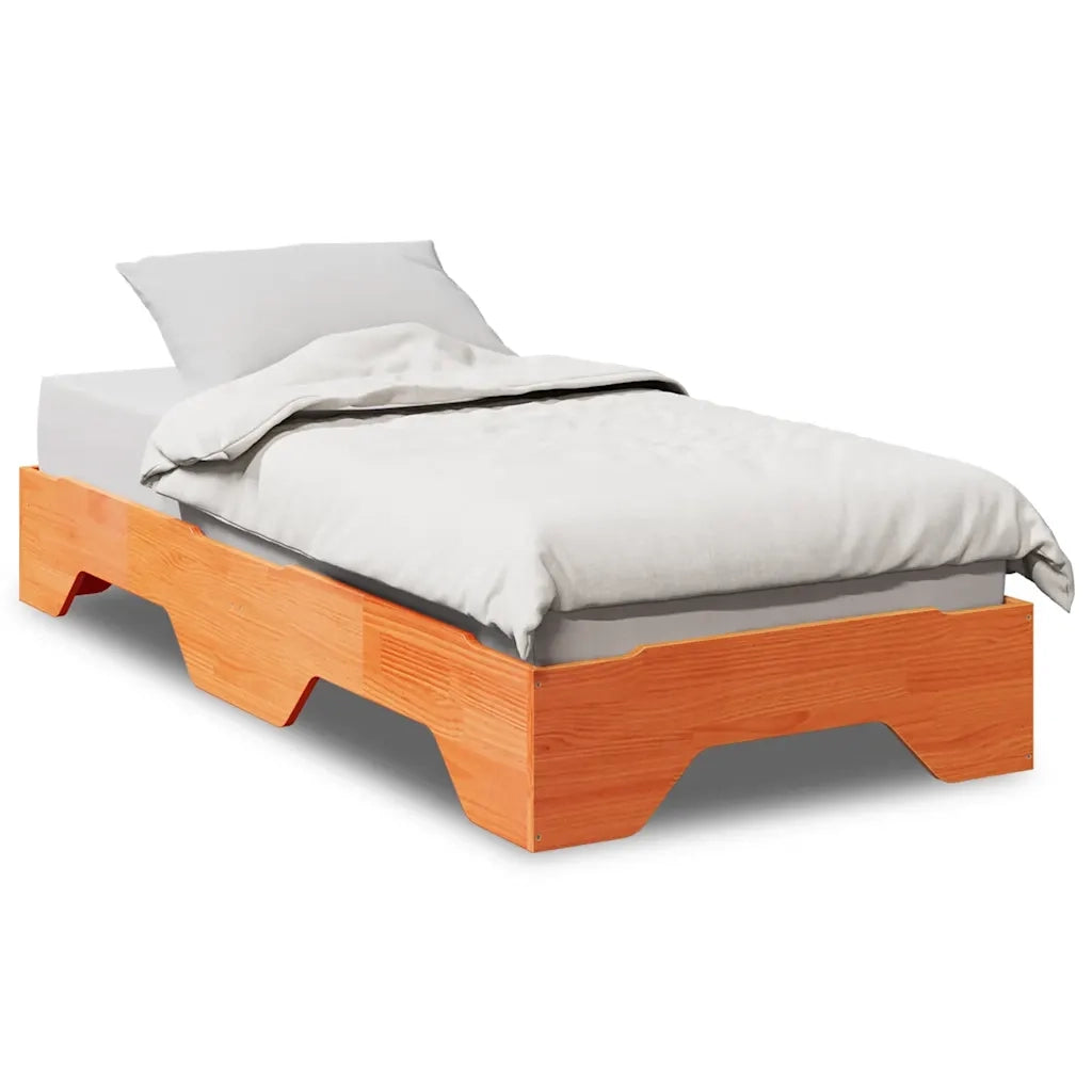 Giroletto senza Materasso impilabile Marrone Cera 75x190 cm 859213