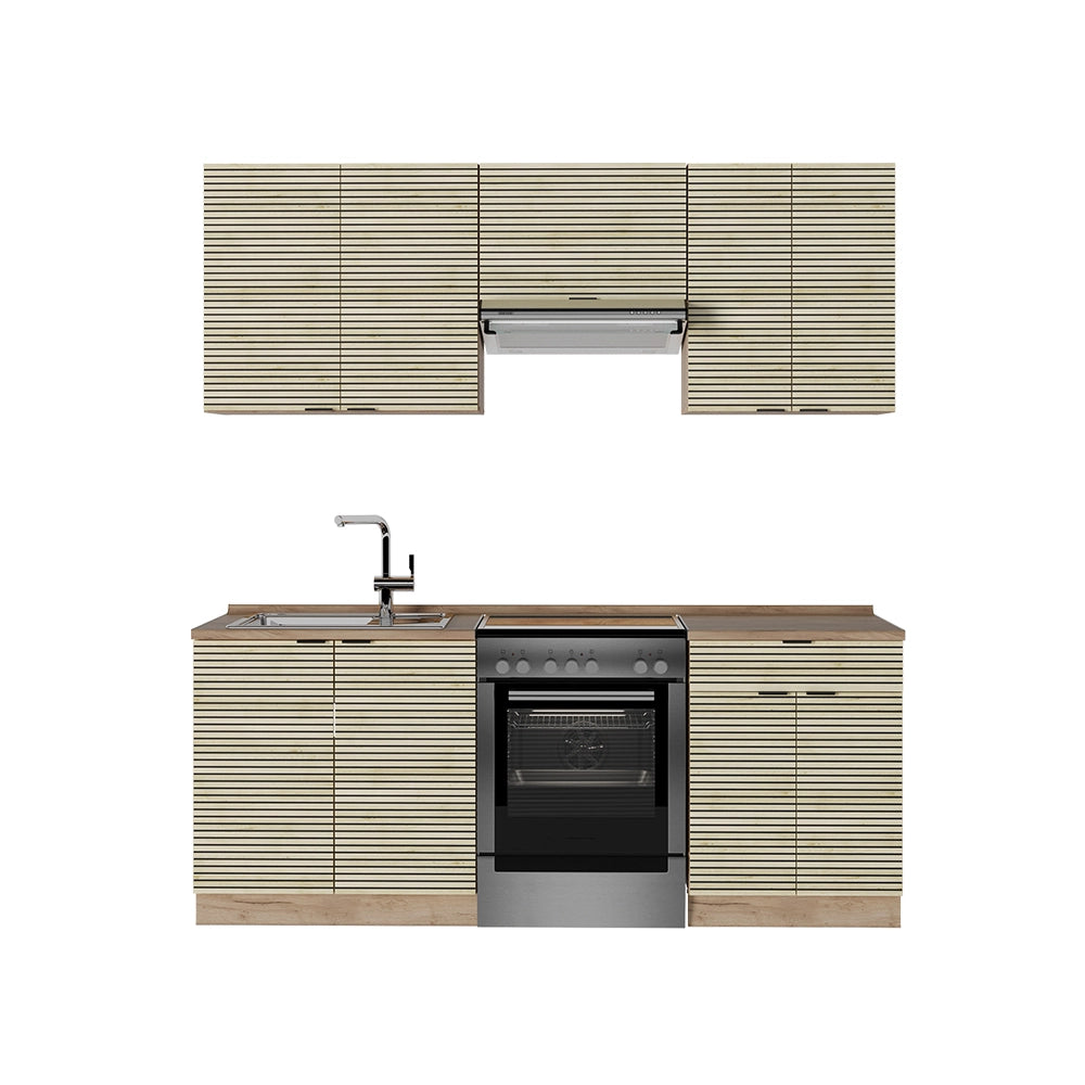 Cucina componibile Fame-Line Pannello in quercia/Rovere dorato 200 cm, PL Rovere Vicco