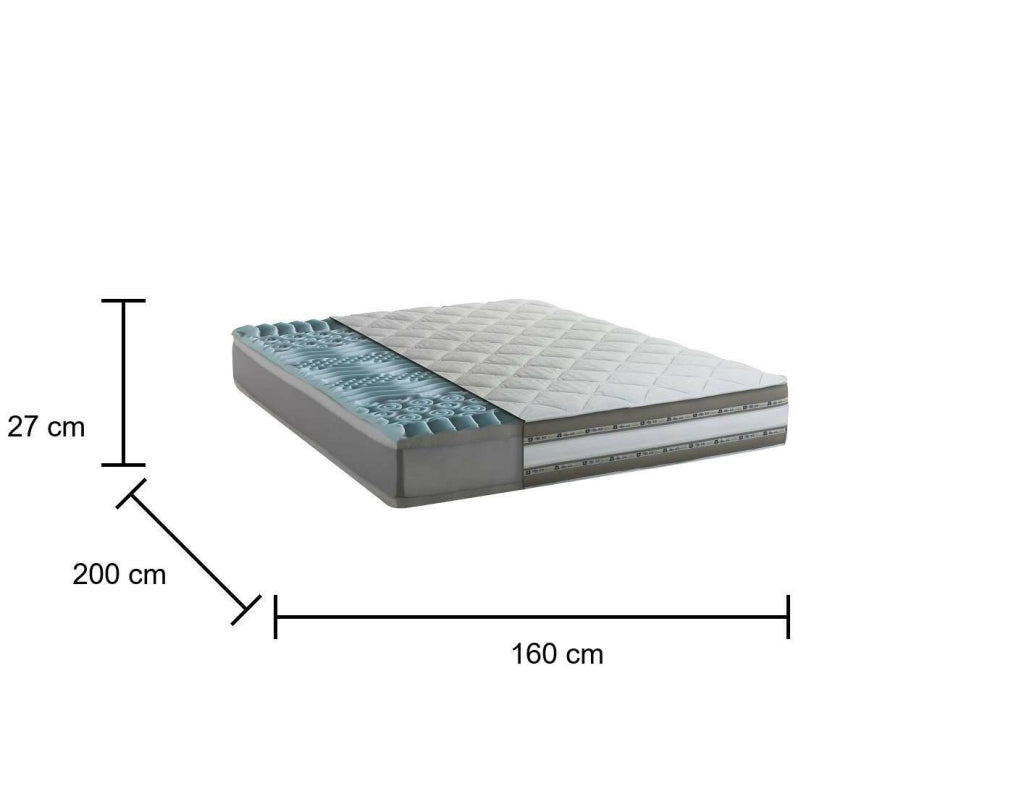 Amega, Materasso Matrimoniale Sfoderabile Made in Italy, 200x160x27h cm Bianco
