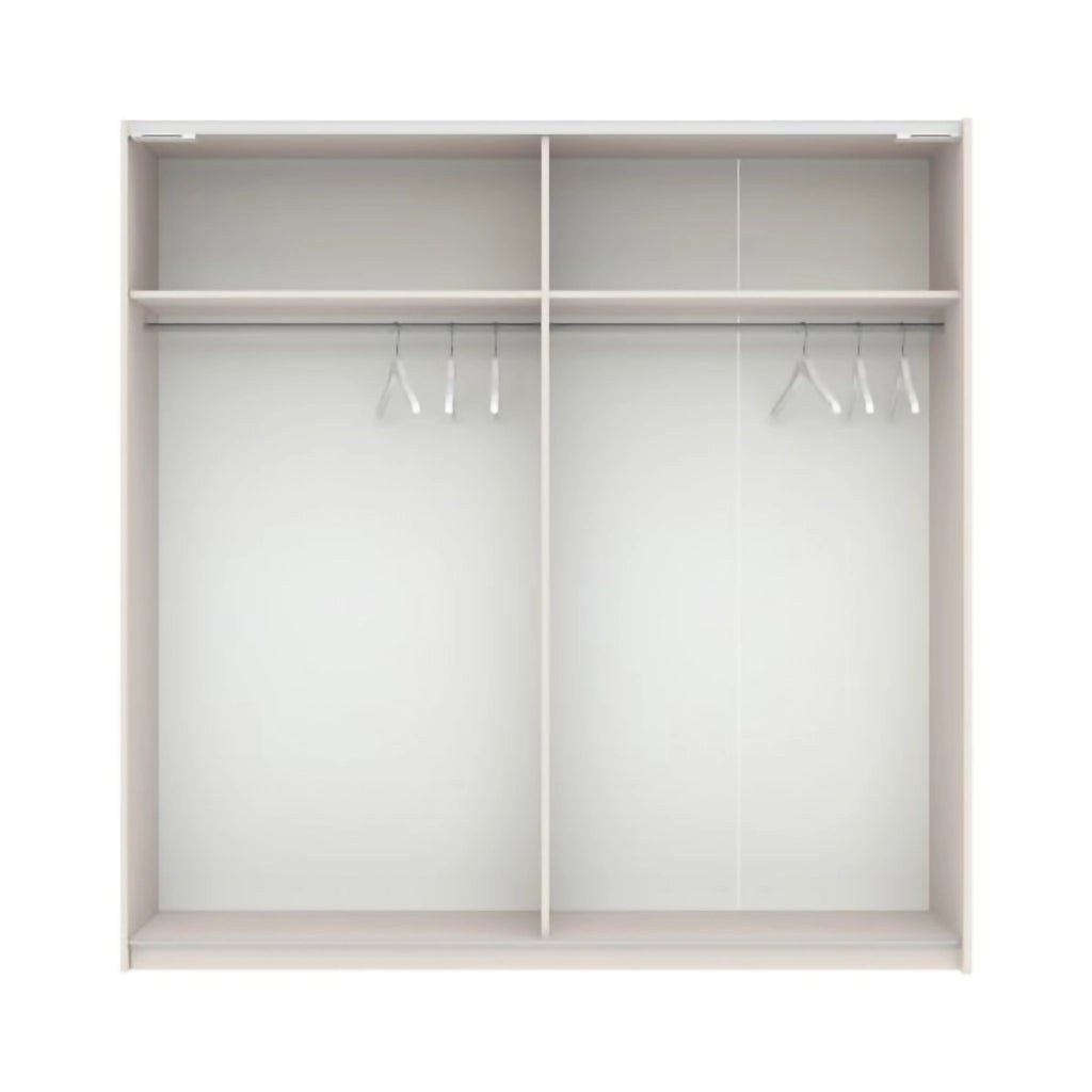 Armadio Camera da Letto Nalika, Guardaroba 2 Ante 2 Ripiani, 200x204h cm Beige Cashmere