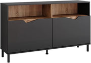 Credenza Marelle, Antracite/Artisan, 140 x 81.3 cm con 2 porte