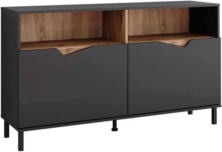 Credenza Marelle, Antracite/Artisan, 140 x 81.3 cm con 2 porte