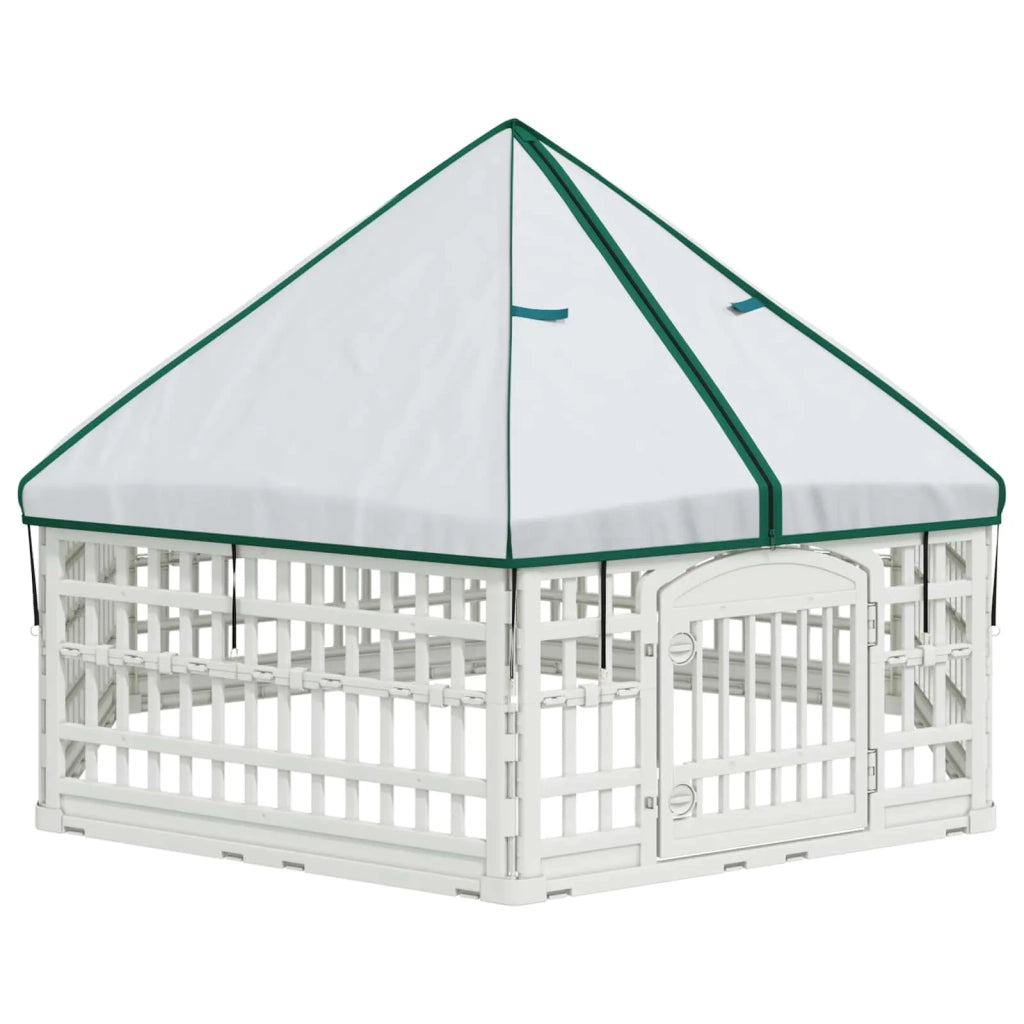 Panchetto per Cani a 6 Pannelli Bianco 179 x 151 x 114 cm 42027224