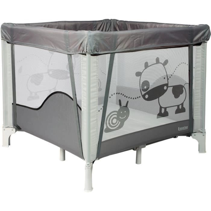 BAMBISOL - Box/culla pieghevole per bambini 90x90 cm con 2 livelli per dormire - Borsa per il trasporto, area giochi