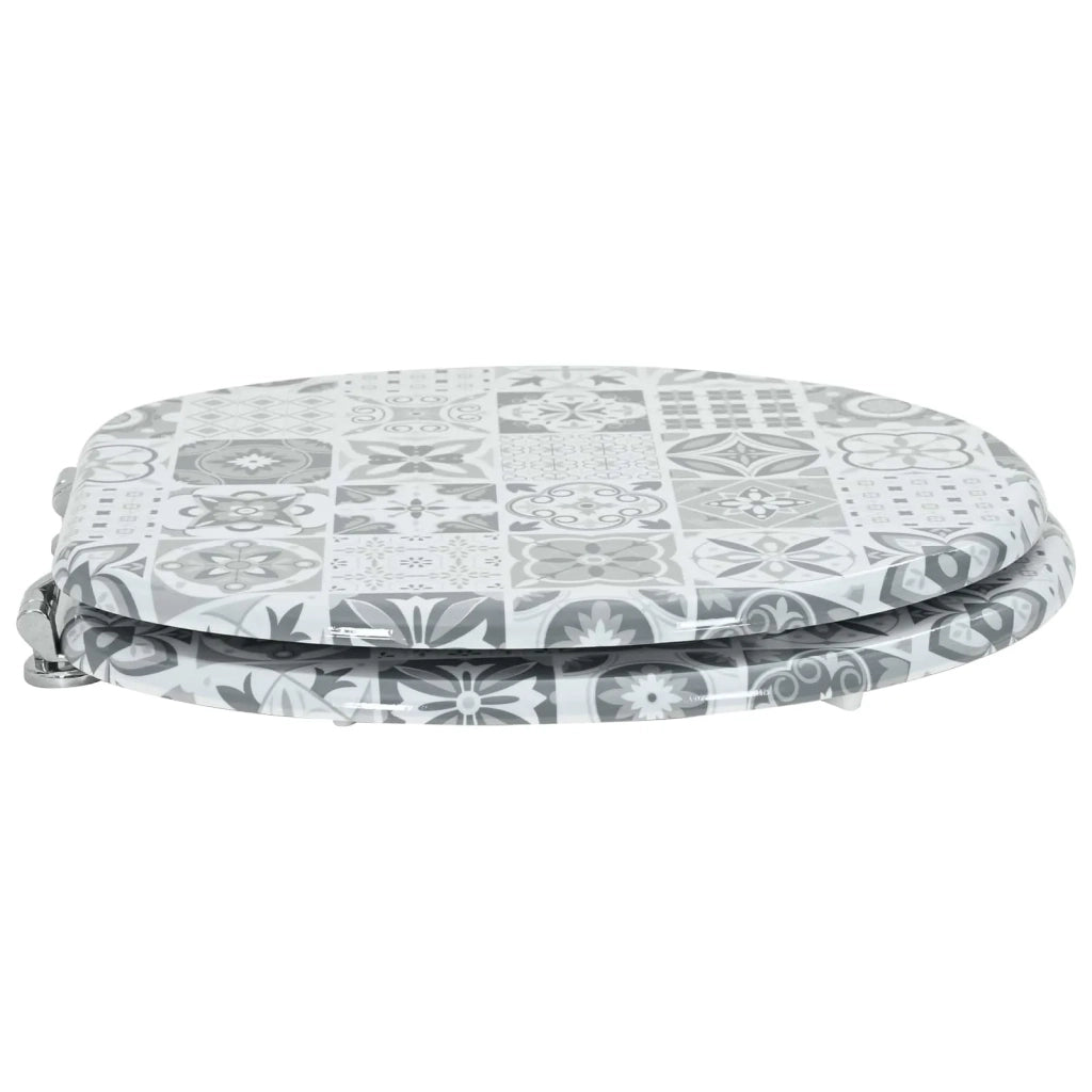 Sedile per toilette con chiusura morbida Grigio 44 x 38 cm