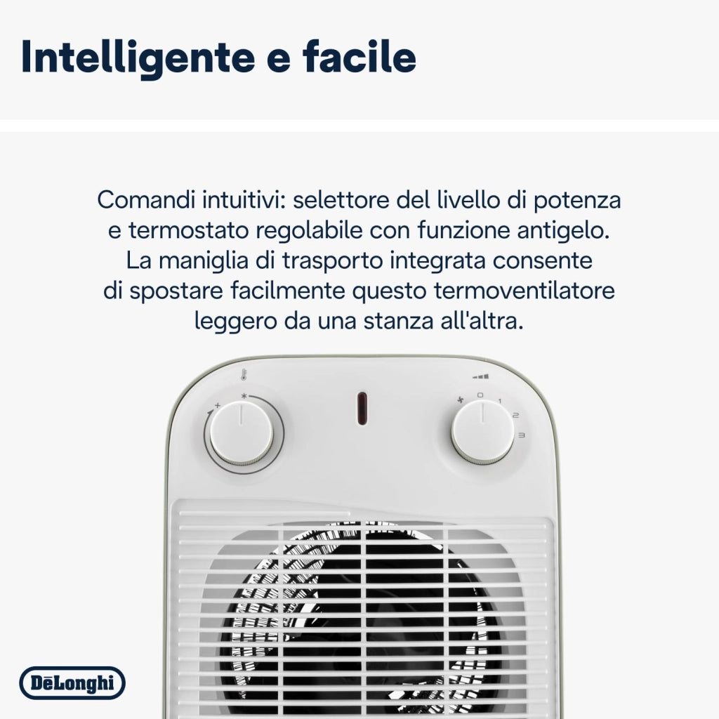 De'Longhi HFS50B20.GR Interno Verde, Bianco 2000 W Riscaldatore ambiente elettrico con ventilatore