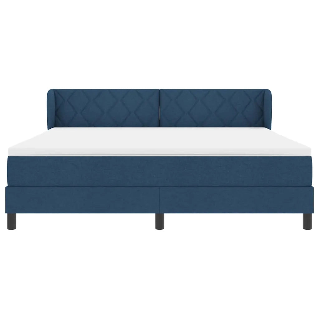 Letto a molle con testiera Blu 180 x 200 cm Tessuto 3340107