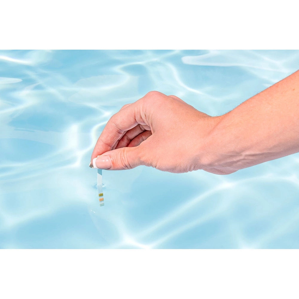 Trade Shop - Strisce Test Acqua Piscine Spa 3in1 50 Pz 3 Funzioni Cloro Ph E Alcalinità 58142 -