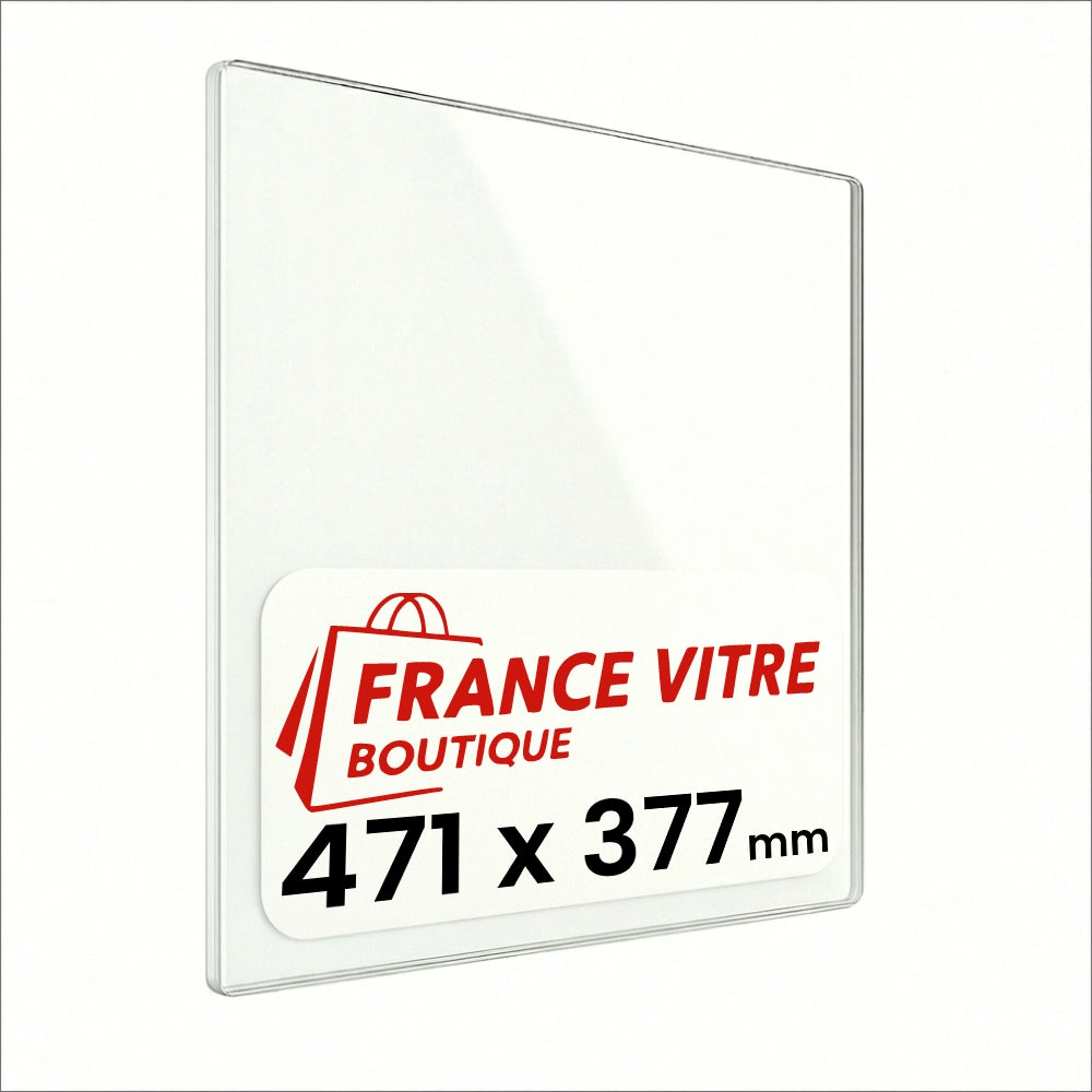 471 x 377 x 4 mm - Vetro per stufa a legna - vetro camino di ricambio - vetro per caminetto resistente al fuoco - France Vitre