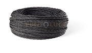 Rolla 50 mt cavo elettrico a treccia 3x0,75 mm rivestito in tessuto nera