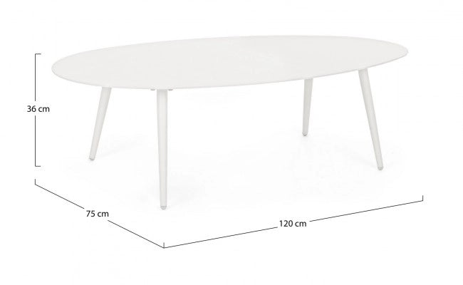 Tavolino da esterno ovale in alluminio antracite 120x75 cm - ADVENTURE